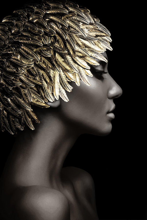 Temp Glass w/Foil – Woman Gold Leaves