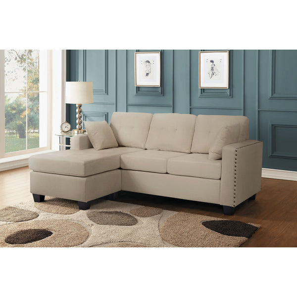 REVERSIBLE SOFA CHAISE, BEIGE FABRIC