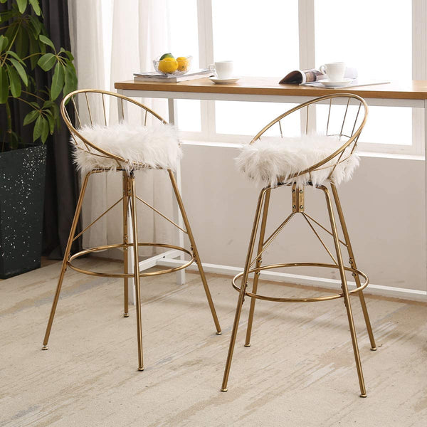 24 inch Swivel Gold Bar Stool Counter Height