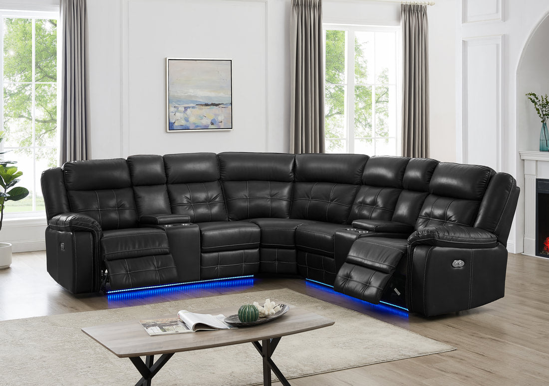 Amazon 2023 Black Power Reclining Sectional