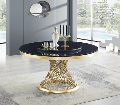 Unico Dining Table Black and Chrome