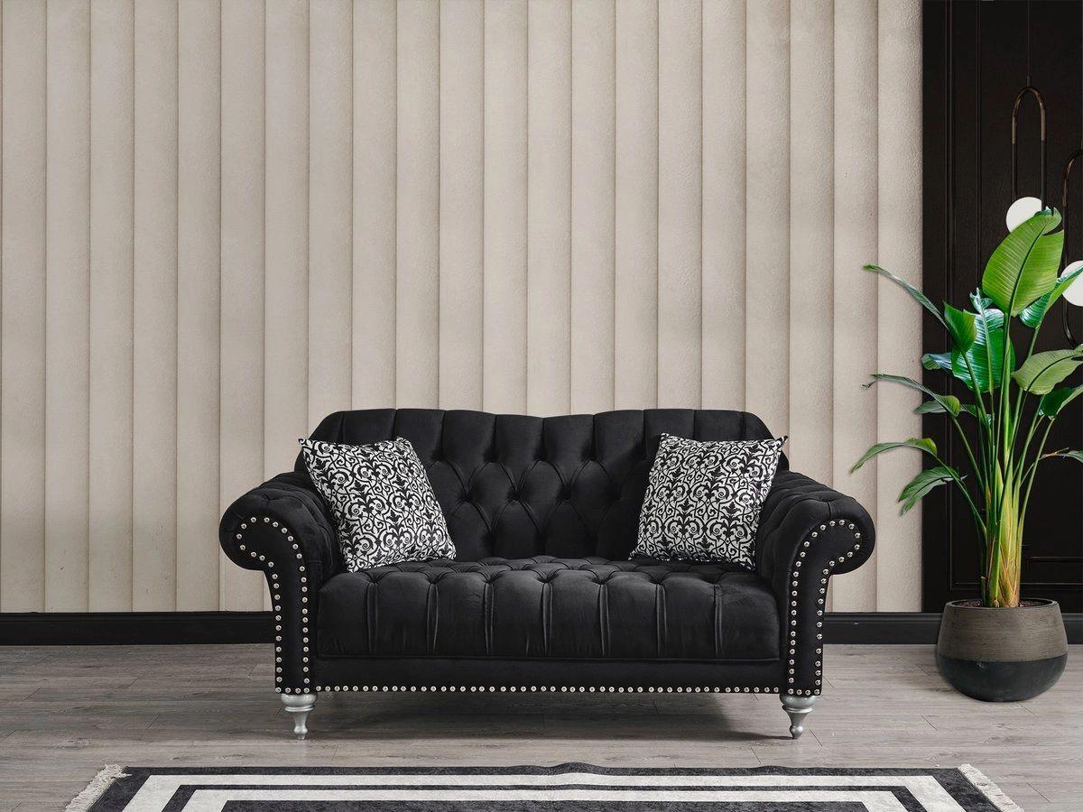 Juliette Black Velvet Loveseat