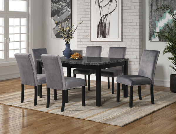 Camila Grey - Dining Table + 6 Chair Set