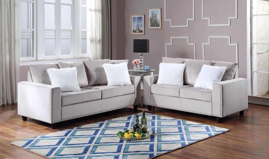 Cinderella Silver Velvet Loveseat