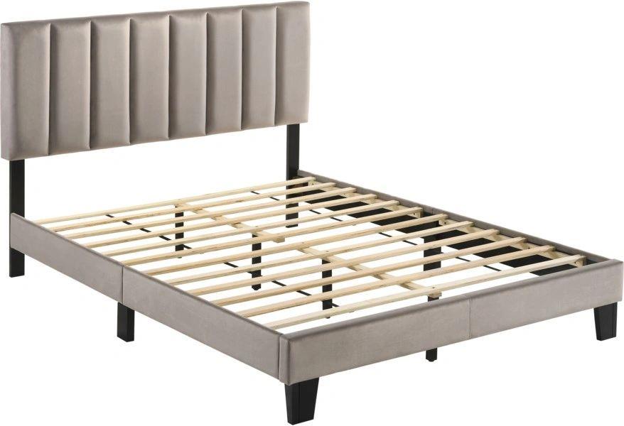 Lyric Grey Velvet Platform Bed