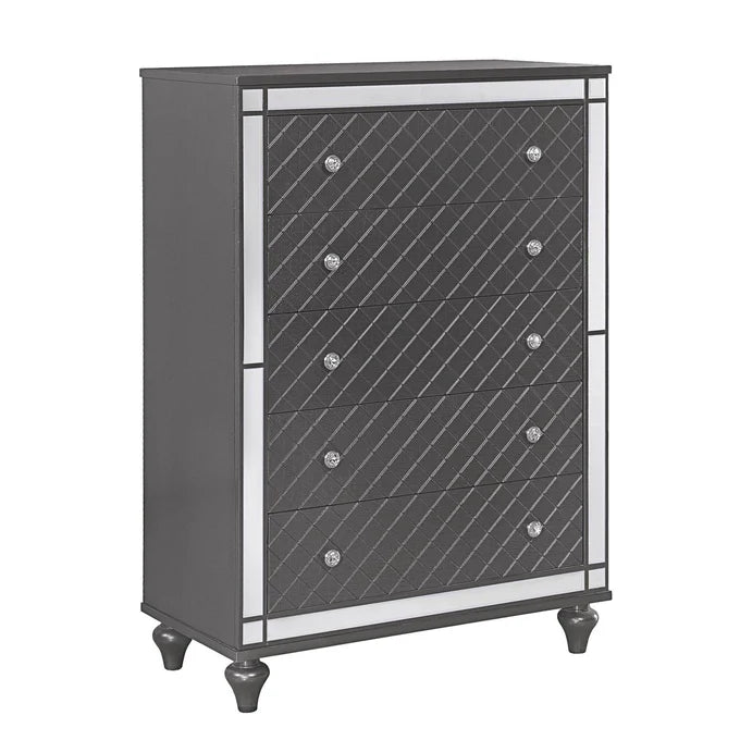 Refino Dark Gray LED Bedroom Chest