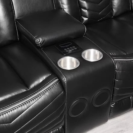 Lucky Charm Black Reclining Sectional