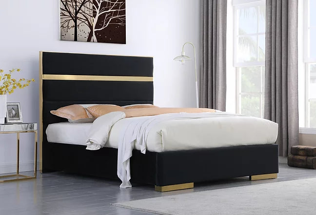 Cartier Black Velvet Platform Bed