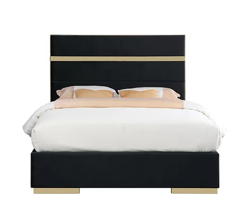 Cartier Black Velvet Platform Bed