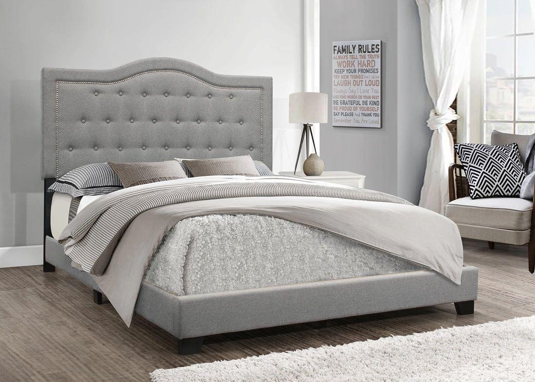 Emma Grey Linen Bed Frame