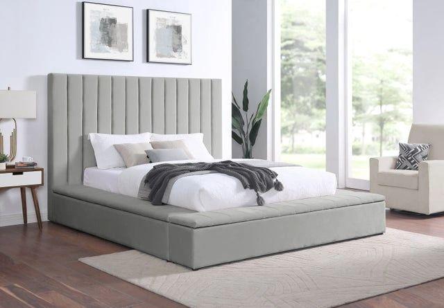 France - Grey Platform Bed with Storage