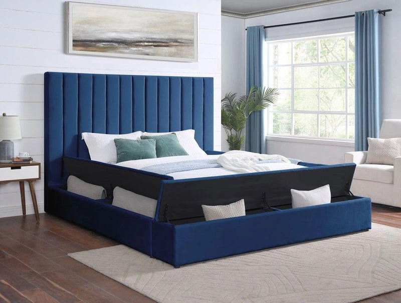France - Blue Platform Bed