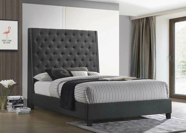 6ft Grey Linen Bed Frame