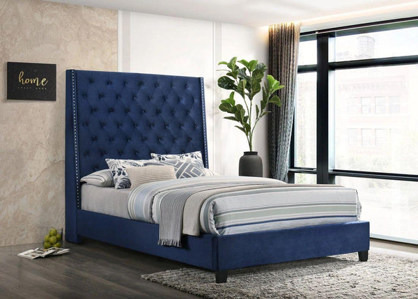 Chantilly 6ft Blue Velvet Bed Frame