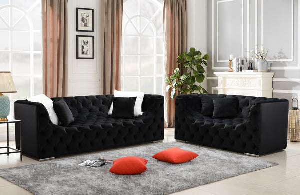 Kylie Black Sofa & Loveseat Set