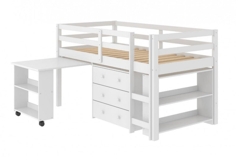 White Twin Loft Bed