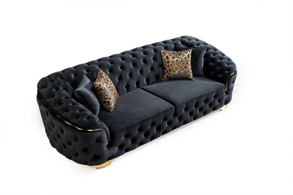 Lupino Black Velvet Sofa & Loveseat