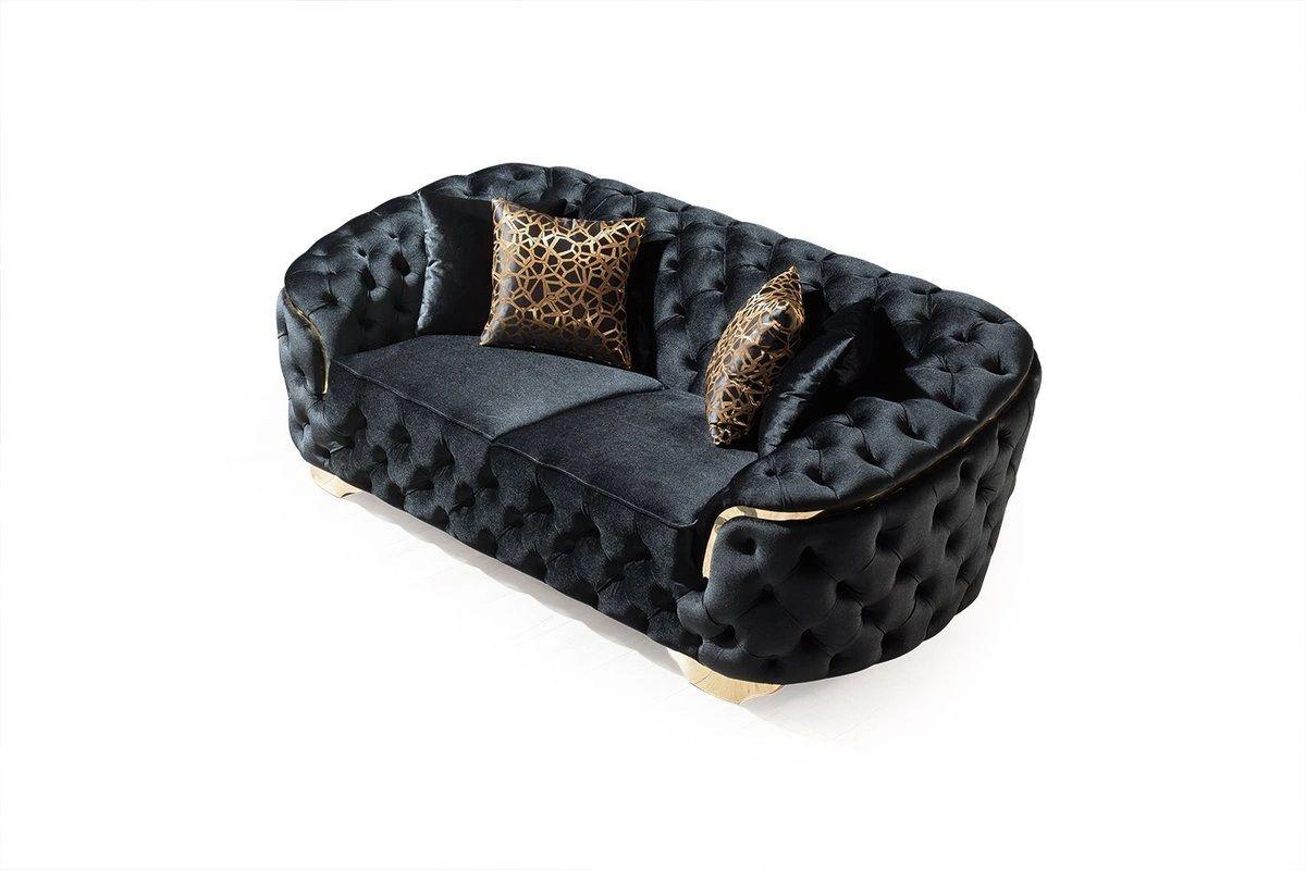 Lupino Black Velvet Sofa & Loveseat