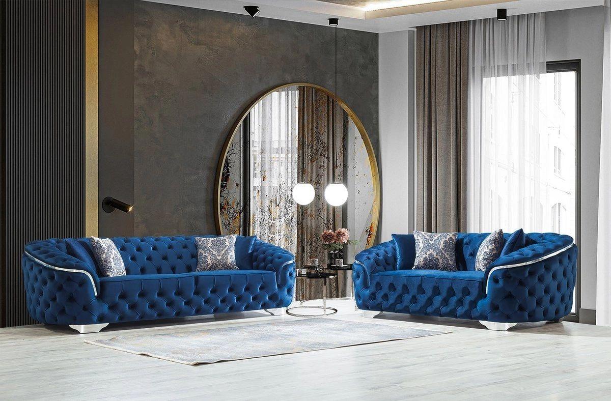 Lupino Blue Velvet Sofa & Loveseat