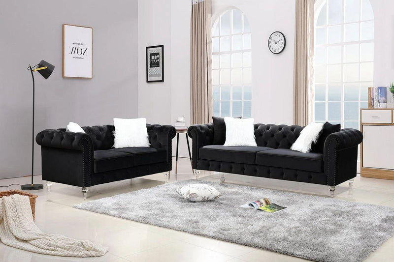 Manchester Black Sofa & Loveseat Set