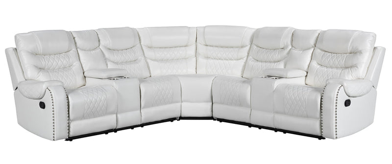 Martin61 White Reclining Sectional