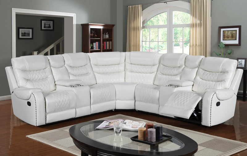 Martin61 White Reclining Sectional