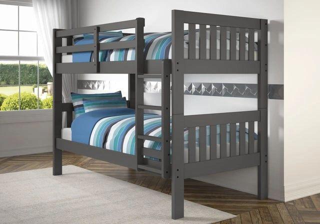 Twin-Over-Twin Gray Bunk Bed